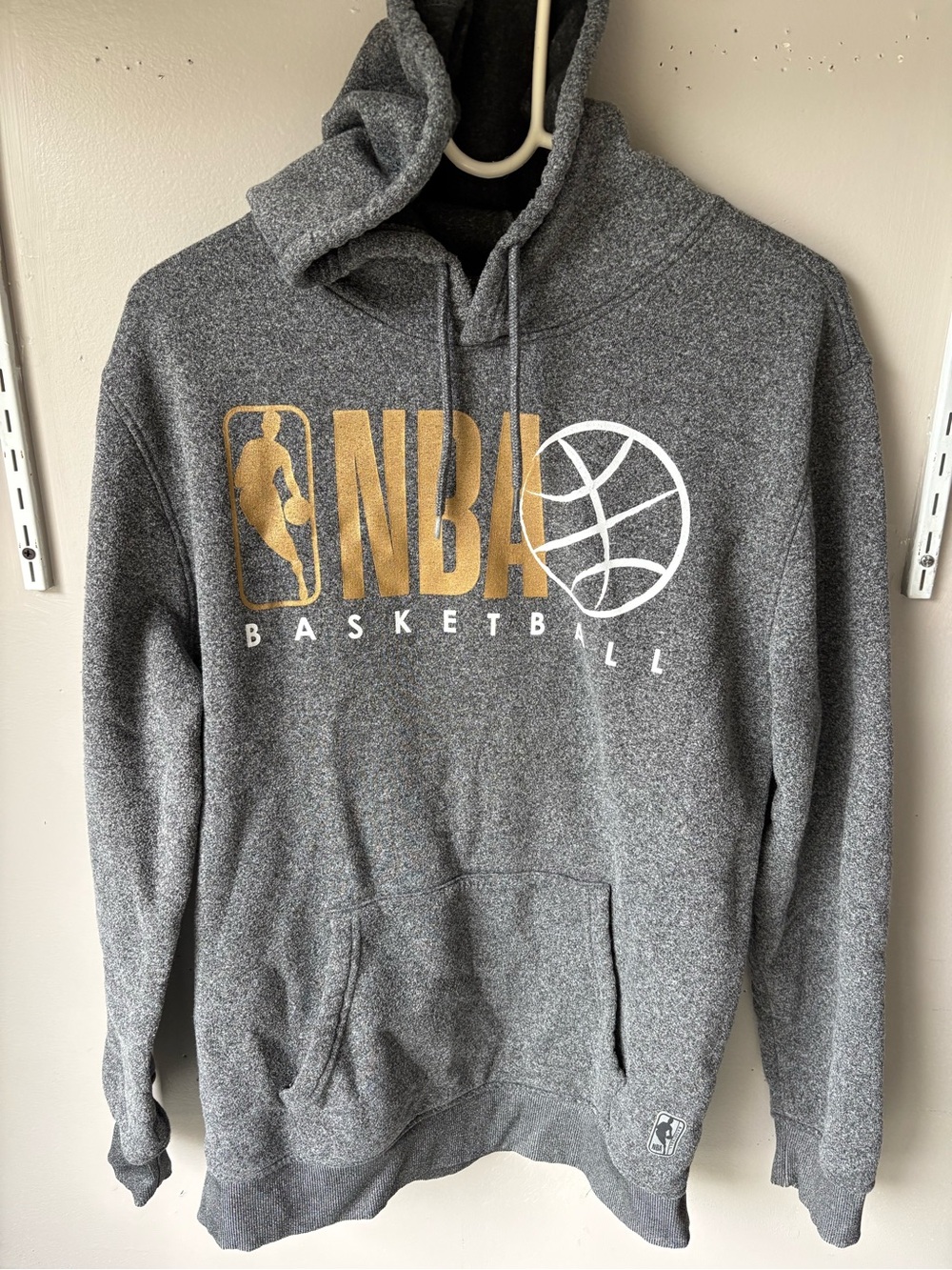 NBA Gray Hoodie with Gold and White Basketball Logo